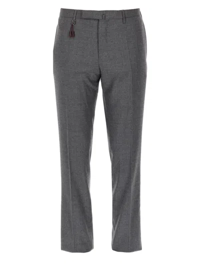 Incotex Neutrals Straight-leg Wool Tailored Pants In Gray