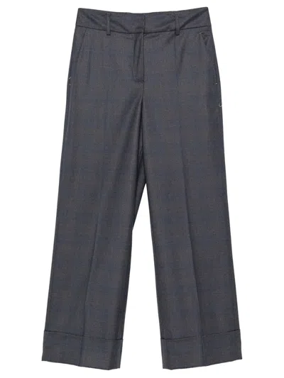 Incotex Pantaloni Arlys In Lana Check Con Piega Stirata In Gray