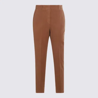 INCOTEX INCOTEX BROWN COTTON PANTS