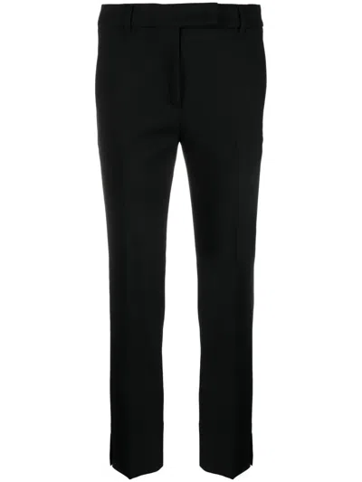 Incotex Straight-leg And Mid-rise Wool Tailored Trousers In Black