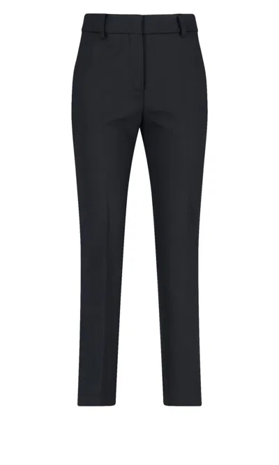 Incotex High-waisted Straight-leg Trousers With Modern Silhouette In Black