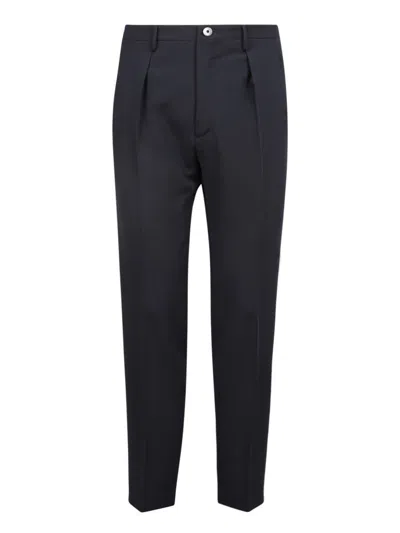 Incotex Slim-fit Tapered Virgin Wool-blend Trousers In Blue