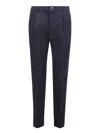 Incotex Straight-leg Blue Cotton Trousers In Blue