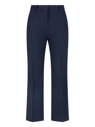 Incotex Straight-leg Pants With Pleats And Hook Closure In Blue