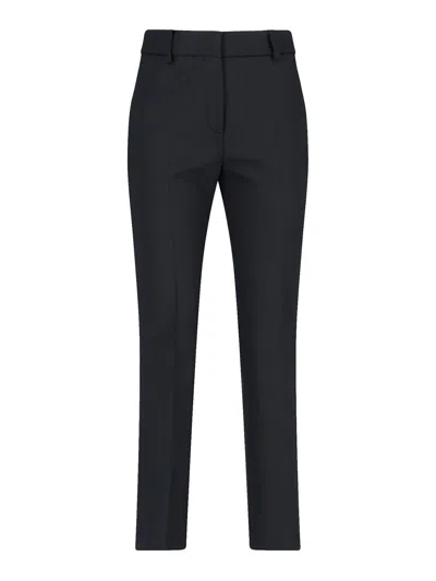 Incotex Straight-leg Tailored Pants With Subtle Hem Detailing In Black