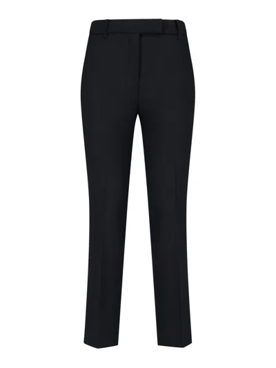 Incotex Straight-leg Tailored Pants With Subtle Hem Detailing In Black