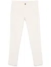 Incotex Cream White Cotton Blend Chino Trousers In Beige