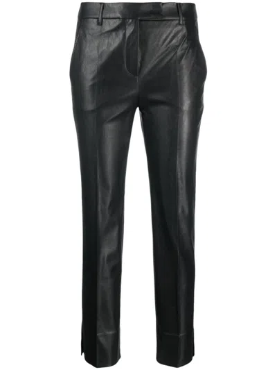 INCOTEX INCOTEX STRETCH FAUX LEATHER SLIM FIT TROUSERS CLOTHING