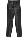 Incotex Slim Fit Faux Leather Trousers In Blue