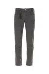 Incotex Dark Grey Stretch Cotton Pant In Gray