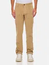 Incotex Cotton Trousers With Back Pocket And Belt Loops In Beige