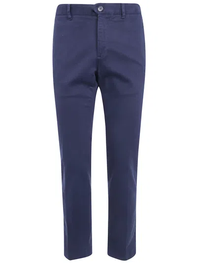 Incotex Chino Trousers Slim Fit Mid Rise In Blue