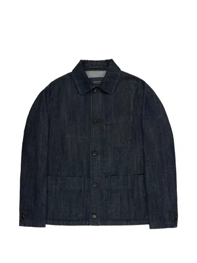 Incotex Patch-pocket Cotton Jacket In Blue