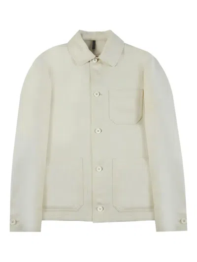 Incotex Patch-pocket Linen Shirt Jacket In Neutral