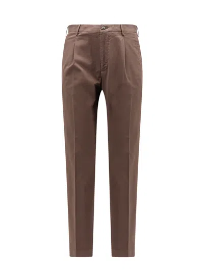Incotex Pattern 54 Stretch Cotton Trouser With Pinces In Brown