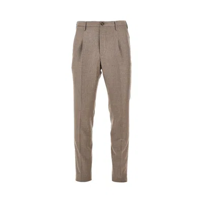 Incotex Pattern 54 Super 100s Wool Pants In Brown