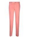 Incotex Pink Chino Linen Trousers In Pink