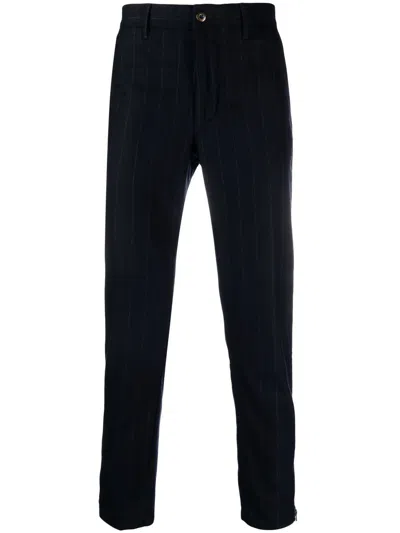 Incotex Pinstripe Straight-leg Trousers In Blue