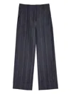 Incotex Pinstriped Linen Trousers In Blue