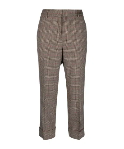 Incotex Plaid-check Tailored Trousers In Gray