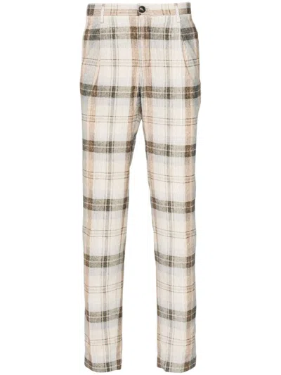 Incotex Plaid Corduroy Trousers In 中性色