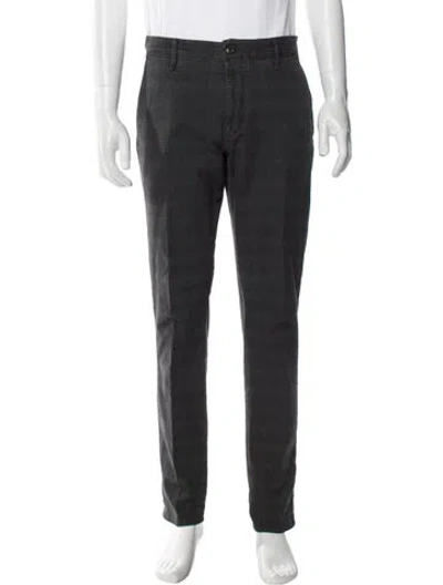 Pre-owned Incotex Plaid Print Pants In Gray
