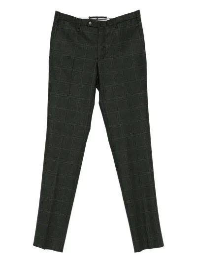 Incotex Plaid Trousers In Black