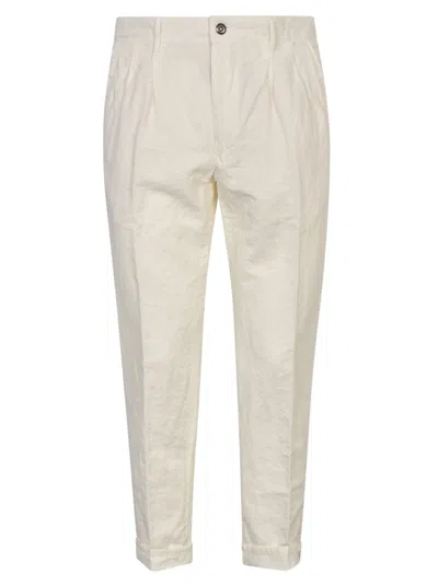Incotex Plain Cropped Trousers In Bianco