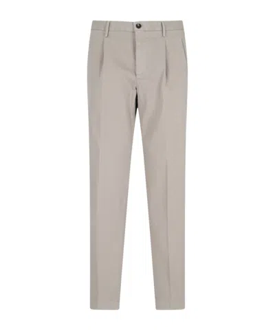 INCOTEX PLEAT-DETAIL CHINO TROUSERS