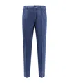 Incotex Pleat-detail Cropped Trousers In Blue