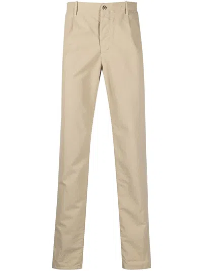 Incotex Pleat-detail Straight-leg Trousers In Neutrals