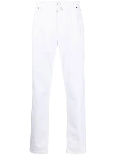 Incotex Pleat-detail Straight-leg Trousers In White