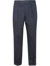 Incotex Pleat-detail Trousers In Blue