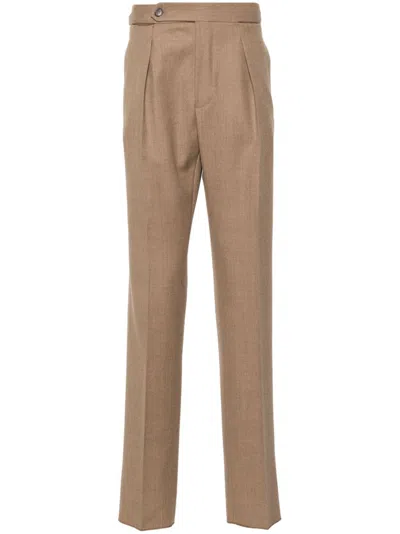 Incotex Pleat Detailing Tailored Trousers In Neutrals