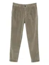 Incotex Pleated Corduroy Trousers In Gray