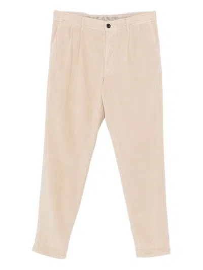 Incotex Pleated Corduroy Trousers In Neutral