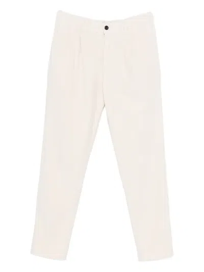 Incotex Pleated Cotton Trousers In White