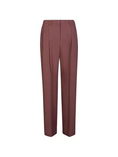Incotex Pleated Crêpe Trousers In Brown