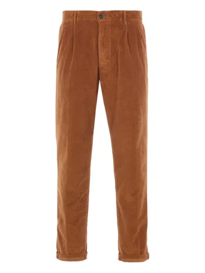 Incotex Pleated Cuffed Trousers In Brown