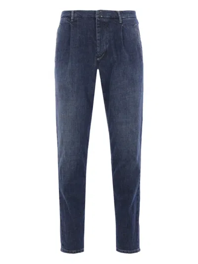 Incotex Dark Blue Straight-leg Denim Jeans In Multi
