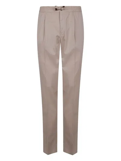 Incotex Tapered Fit Trousers Featuring Elastic Waistband In Gray