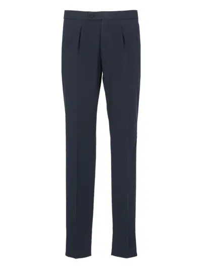 Incotex Straight Cotton Trousers With Pockets In Blue