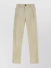 Incotex Pleated Front Cotton Trousers With Belt Loops In Multi