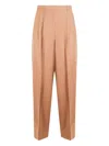 Incotex Relaxed Trousers With Pleats And Pockets In Brown