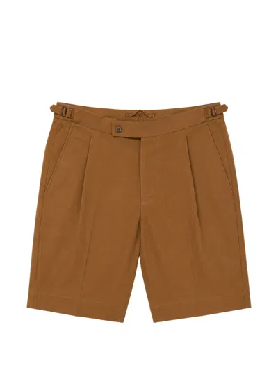 Incotex Pleated Side-adjuster Shorts In Brown