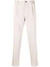 Incotex Pleated Straight-leg Trousers In Neutrals