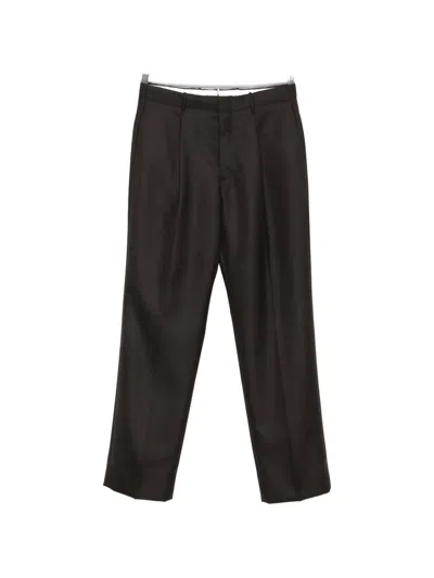 Incotex Pleated Straight-leg Trousers In Black