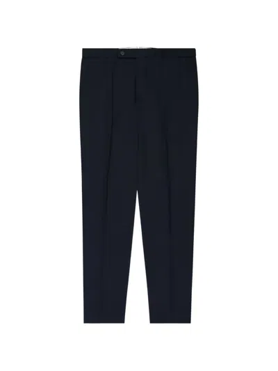 Incotex Pleated Tapered Trousers In Blue