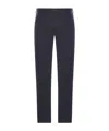 Incotex Chino Trousers With Linen And Cotton Pleats In Dark Blue
