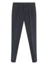 Incotex Trousers Front Pleats Belt Loops In Black